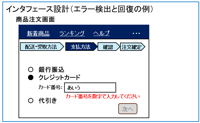 エラー検出と回復の例