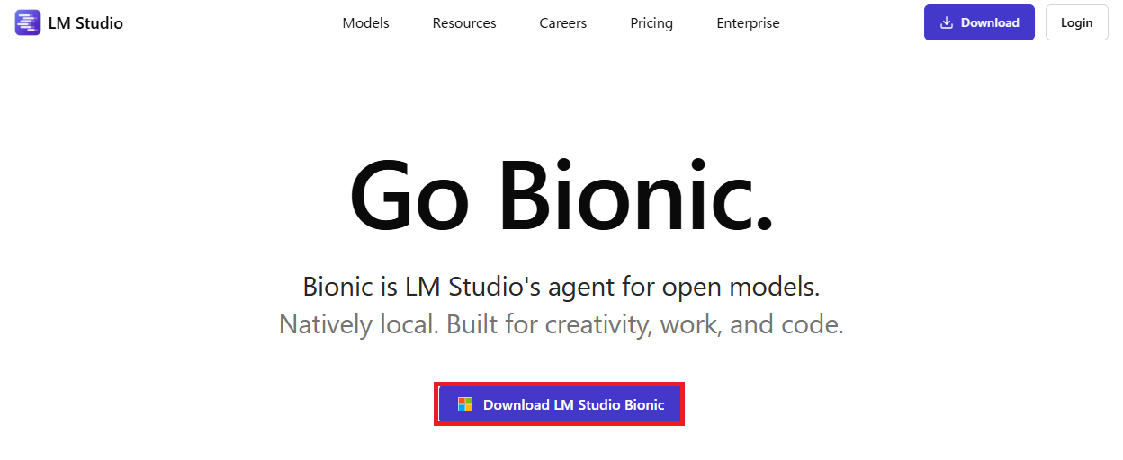 LM Studioのサイトからダウンロード