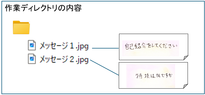 作業ディレクトリの内容